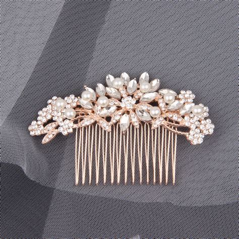 Bridal Hair Accessories Rose Gold Bridal Hair Comb Wedding - Etsy