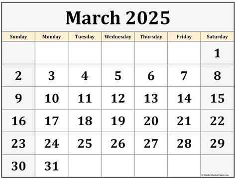 March 2025 calendar | free printable calendars