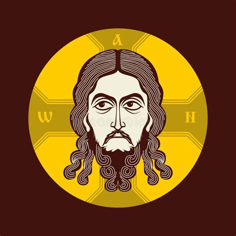 Face of Jesus. Icon Orthodox Church. Stock Vector - Illustration of holy, cross: 122811131