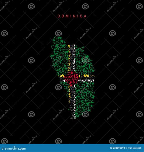 Dominica Flag Map, Chaotic Particles Pattern in the Dominica Flag ...