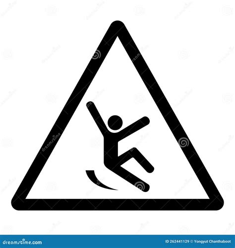 Warning Slippery Surface Symbol Sign ,Vector Illustration, Isolate on ...