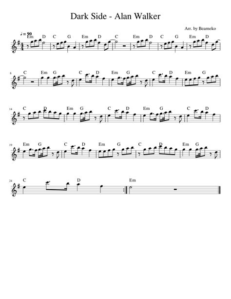 Dark Side-Alan Walker Sheet music for Piano (Solo) | Musescore.com