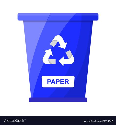 Garbage waste sorting paper recycle bin blue Vector Image