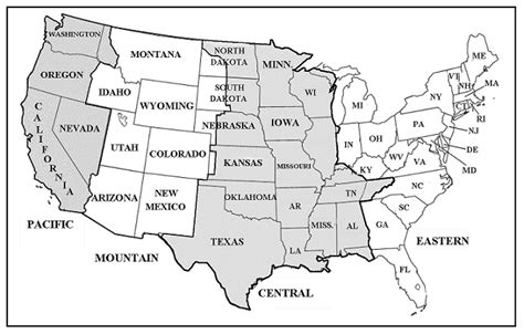 Map Of the United States: Map Of The United States With Time Zone Printable