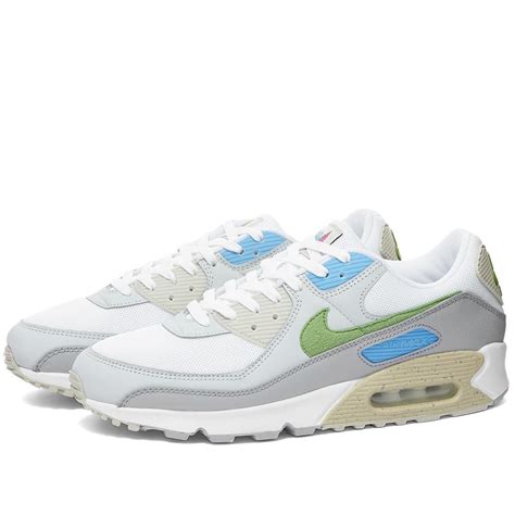 Nike Men's Air Max 90 Sneakers in White/Blue Nike