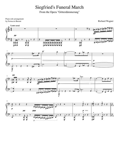 Wagner Siegfried's Funeral March from Götterdämmerung (Piano solo) sheet music for Piano ...