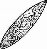 Surfboard Surfing Sketch Coloring Page sketch template