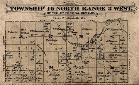 Map: Warren County, Missouri, 1877; T49nR3w