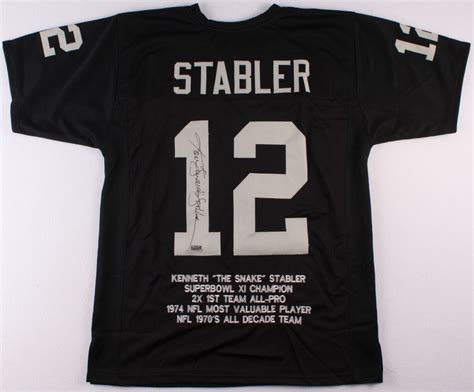 Ken Stabler Signed Raiders Career Highlight Stat Jersey Inscribed ...