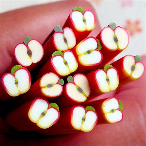 CLEARANCE Apple Cane Dollhouse Fruit Polymer Clay Cane (Cane or Slices | MiniatureSweet | Kawaii ...