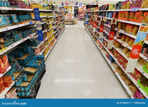 A General View Of An Empty Supermarket Aisle Editorial Photo - Image ...