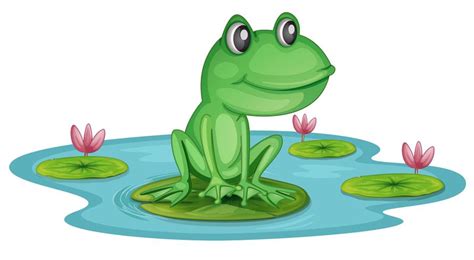 Un étang avec une grenouille 526268 Art vectoriel chez Vecteezy