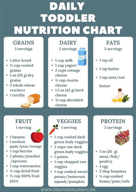 Daily Nutritional Requirements Chart