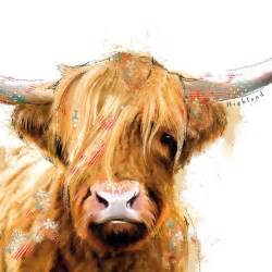 Lola Design Highland Cow Fine Art Print | Highland cow art, Cow art ...