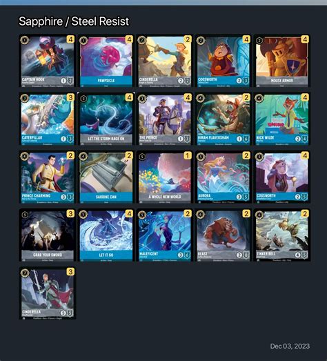 Sapphire / Steel Resist Lorcana Deck | Lorcana.gg