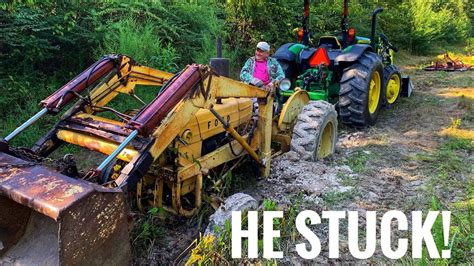 Ford tractor stuck, rescuing Mr Frank! - YouTube