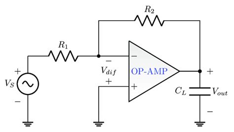 Conventional op-amp-based inverting amplifier. | Download Scientific ...