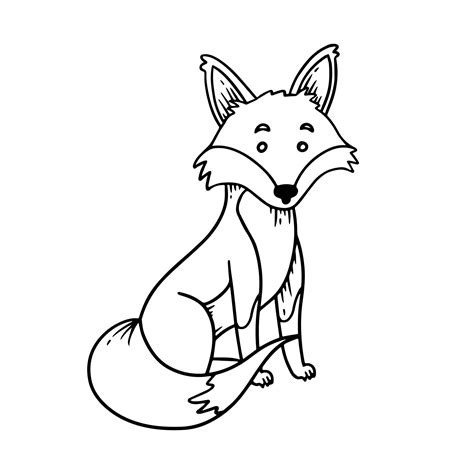 Climbing Fox - Fox Clipart Black And White - Free Transparent PNG ...