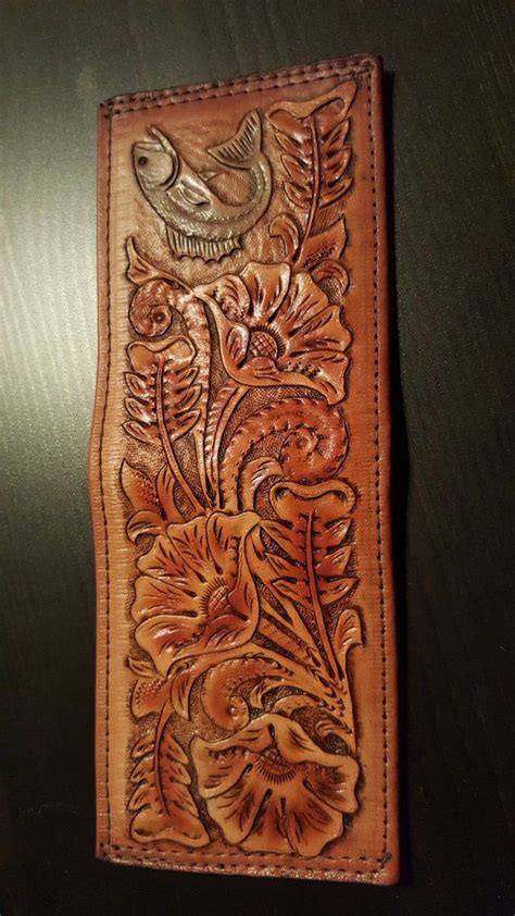 Handtooled Wallet | Leather wallet pattern, Leather tooling patterns, Diy leather projects