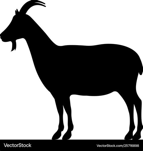 A black silhouette goat Royalty Free Vector Image