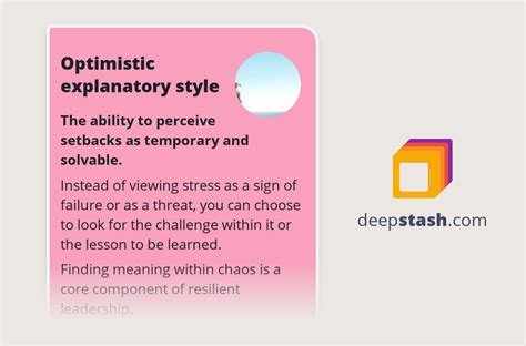 Optimistic explanatory style - Deepstash