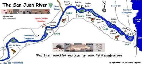 San Juan river fly fishing river Map for New Mexico by Mike Mora | Fly ...