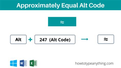 Type approximately equal to symbol in Word/Excel (On Keyboard) - How to ...