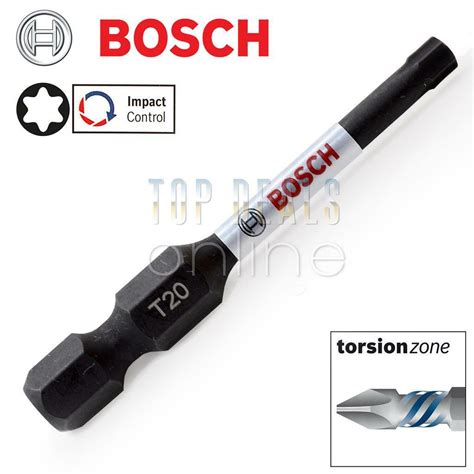 Genuine Bosch T20 Torx Screwdriver Bit 50mm Impact Control Torsion Bit