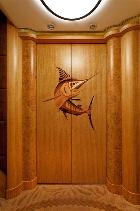 Inlaid Wood Yacht Stateroom Door, Trinity Yachts 122' Sportfish "Mary P ...