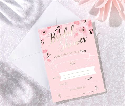 8 Pink & Gold Bridal Shower Invitations – Avant-Garde Impressions