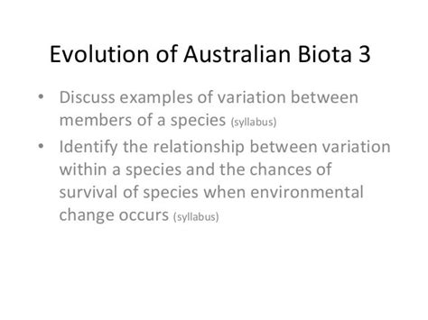 Evolution of Australian Biota - Heredity and Survival