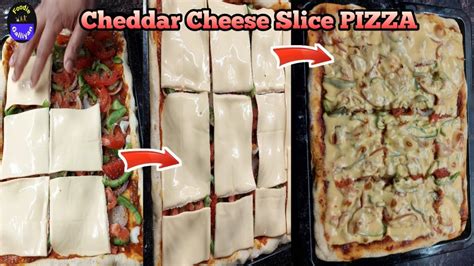 Cheddar Cheese Slice pizza 🍕 || How to Make Cheese slice pizza || Veg Farmhouse pizza || Quick ...