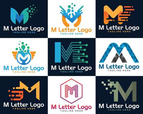 creative M letter logo design. Unique modern creative letter M logo ...