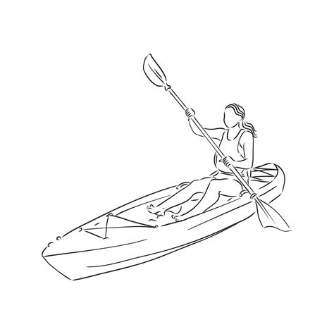 Premium Vector | Sketch of kayaking people Hand drawn Vector ...