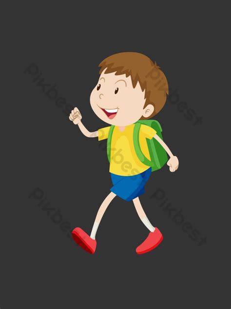 Cartoon Cute Boy Going Home From School | AI PNG Images Free Download - Pikbest