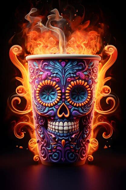 Premium AI Image | Spooky halloween festive drink for party skeleton ...