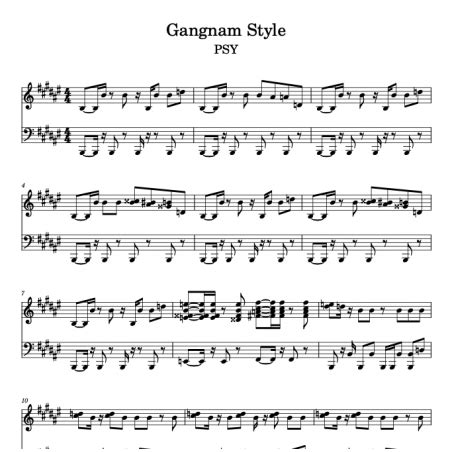 Gangnam Style - PSY - Piano Cover (Gangnam Style Sheets - Tutorial Piano score)