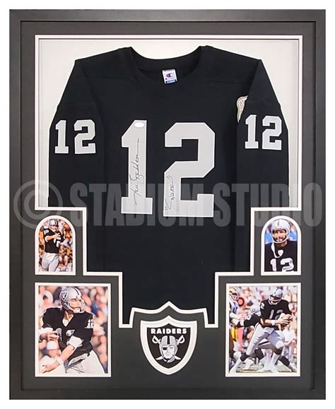 Ken Stabler Autographed Framed Raiders Black Jersey - The Stadium Studio