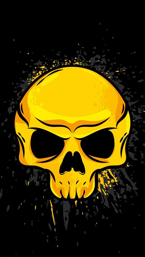 Gold skull Minimalist Mobile Wallpaper - HD Mobile Walls