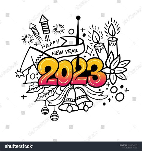 Happy New Year 2023 Doodle Art Stock Vector (Royalty Free) 2213753111 ...