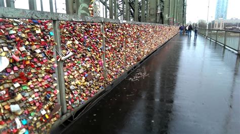 Cologne bridge locks - YouTube