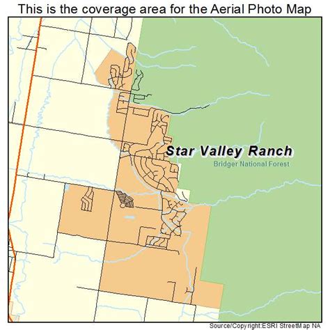 Aerial Photography Map of Star Valley Ranch, WY Wyoming