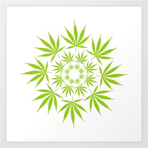 Cannabis Leaf Circle Cool Modern Graphic Art Illustration Art Print by ...