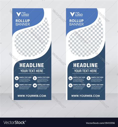 Creative roll up banner design template Royalty Free Vector