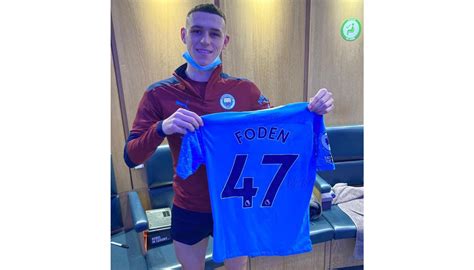 Original Phil Foden Match Worn and Signed Jersey vs. Liverpool - CharityStars