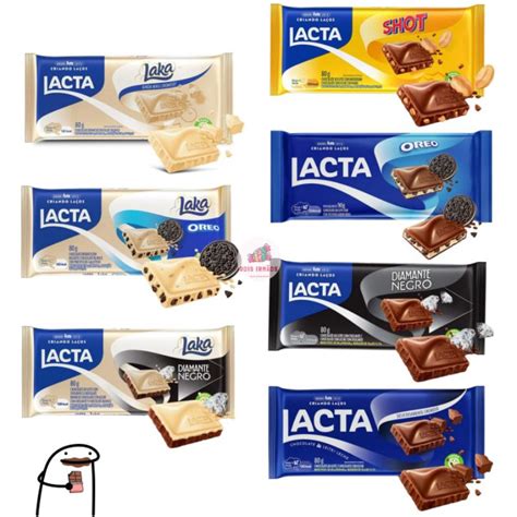 Chocolate Lacta 80g Diveros Sabores Ao Leite Shot Oreo Diamante Laka ...