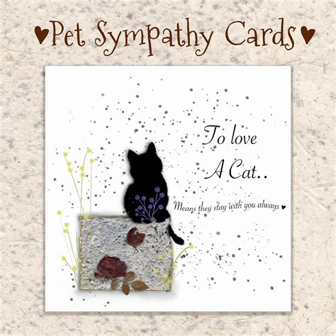 Loss of Cat Sympathy Cards Condolences for Loss of Pet - Etsy