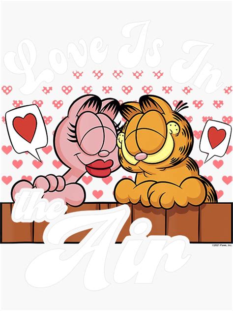 "Garfield Valentine's Day Garfield Arlene Love Is In The Air " Sticker for Sale by annasbesau ...