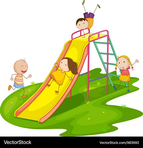 Playground slide Royalty Free Vector Image - VectorStock