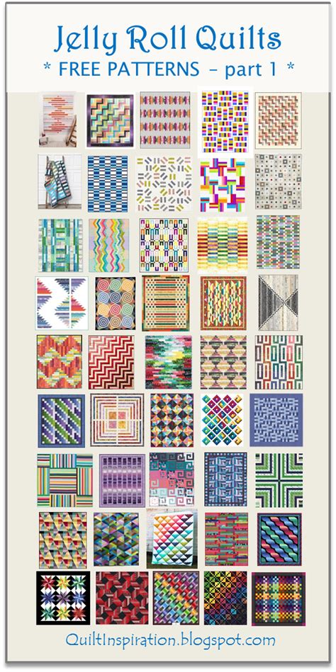 Quilt Inspiration: Free Pattern Day! Jelly Roll Quilts, part 1 of 2